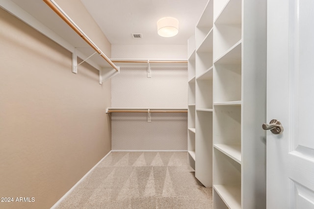 walk in closet with carpet flooring