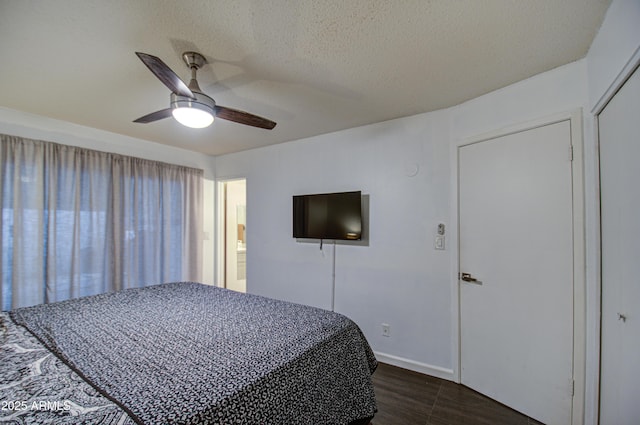 1340 E Townley Ave, Phoenix, AZ 85020 - bedroom with a ceiling fan, a textured ceiling, and a closet