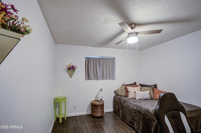 1340 E Townley Ave, Phoenix, AZ 85020 - bedroom featuring wood finished floors, a textured ceiling, and a ceiling fan