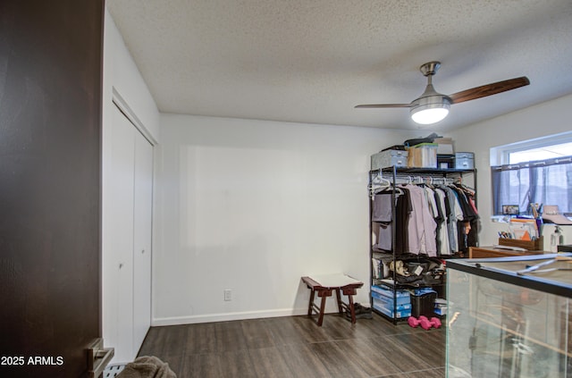 1340 E Townley Ave, Phoenix, AZ 85020 - bedroom featuring wood finished floors, a textured ceiling, and ceiling fan