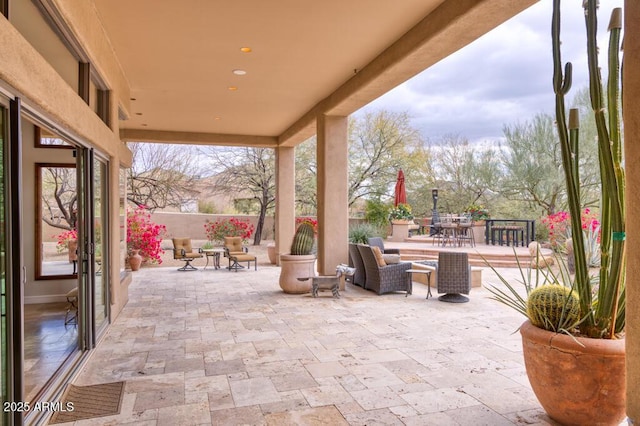 view of patio featuring outdoor dining space