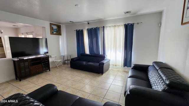 view of tiled living room