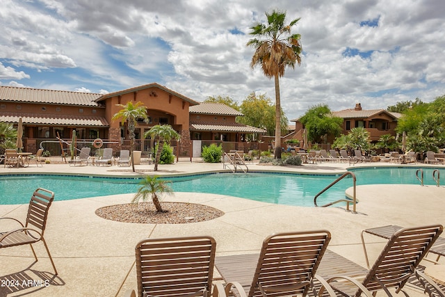 view of pool with a patio area