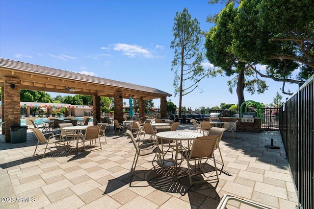 5200 S Lakeshore Dr Unit 120, Tempe, AZ 85283 - view of patio / terrace with an outdoor kitchen and a gazebo
