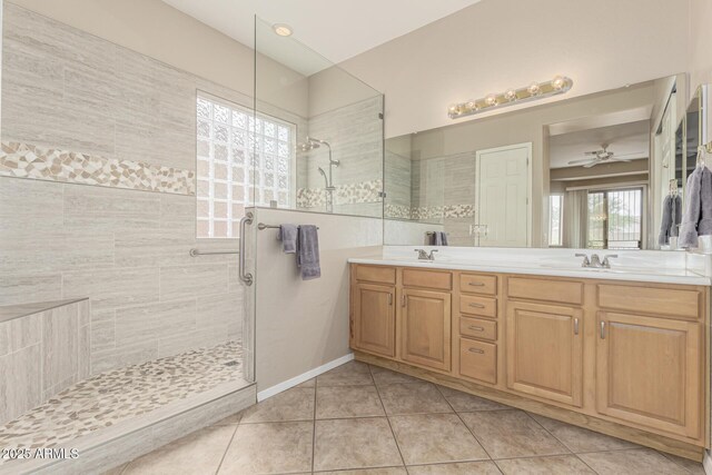 18247 N 168th Cir, Surprise, AZ 85374 - full bath featuring a walk in shower, tile patterned flooring, and double vanity