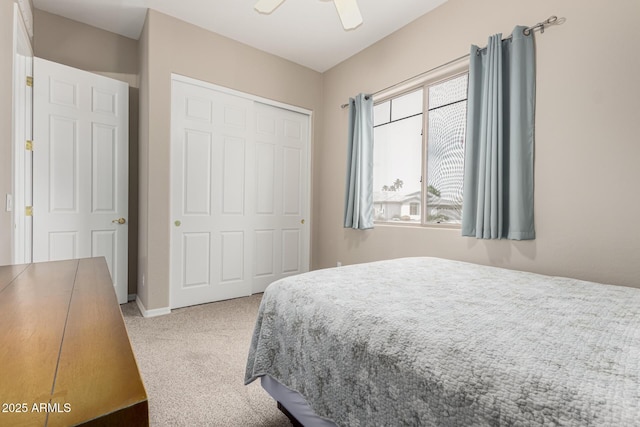 18247 N 168th Cir, Surprise, AZ 85374 - bedroom with carpet, a closet, ceiling fan, and baseboards