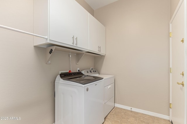 18247 N 168th Cir, Surprise, AZ 85374 - washroom featuring washer and dryer, cabinet space, and baseboards