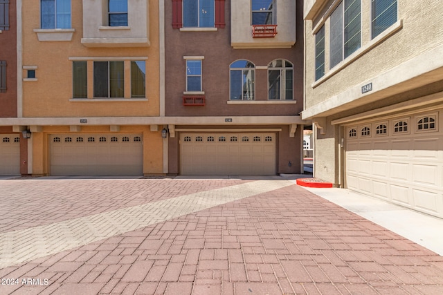 exterior space featuring a garage