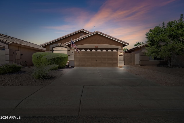 view of front of house featuring a garage