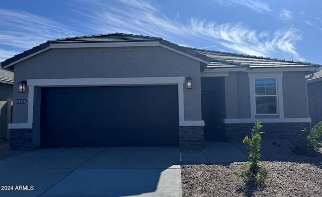 view of front of house with a garage