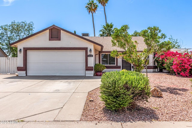 2230 N Los Alamos, Mesa, AZ 85213 - single story home featuring concrete driveway, stucco siding, a garage, and roof with shingles