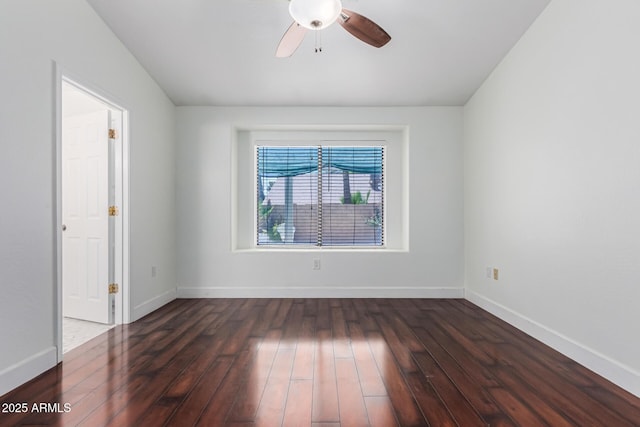 2230 N Los Alamos, Mesa, AZ 85213 - unfurnished room with hardwood / wood-style flooring, ceiling fan, and baseboards