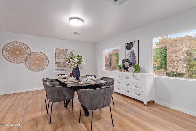 dining room with light hardwood / wood-style floors