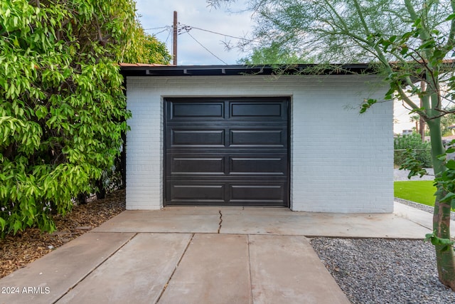 view of garage