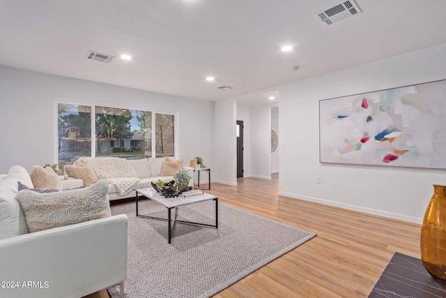 living room featuring light hardwood / wood-style flooring