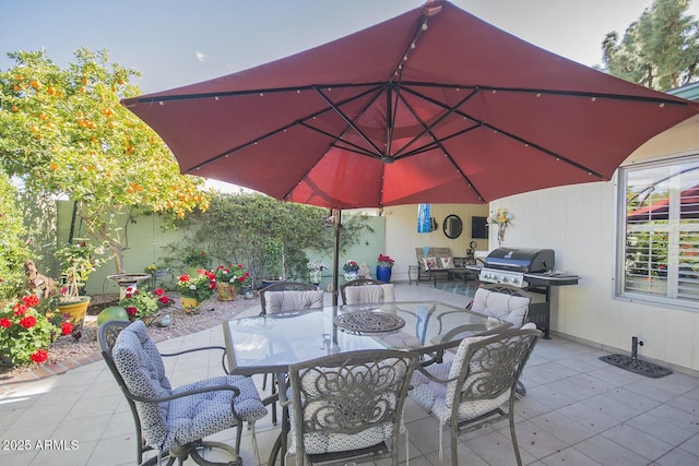 view of patio featuring grilling area