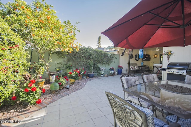 view of patio with grilling area