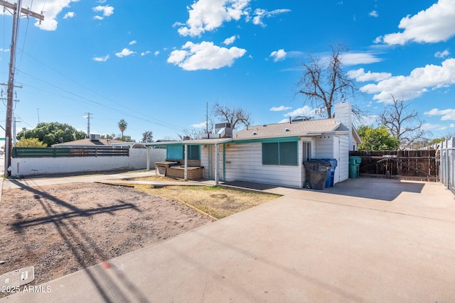 view of front of home with a patio