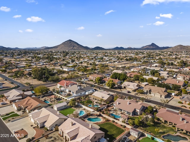 bird's eye view featuring a mountain view