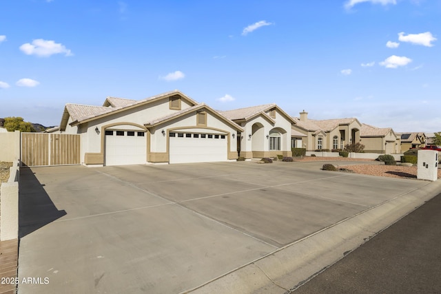 view of front of house with a garage