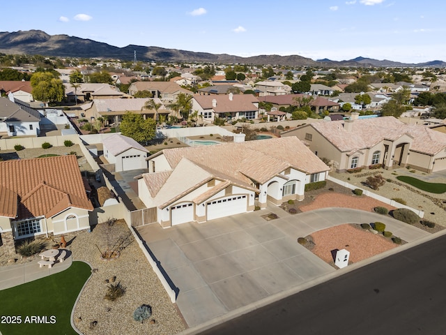 aerial view featuring a mountain view