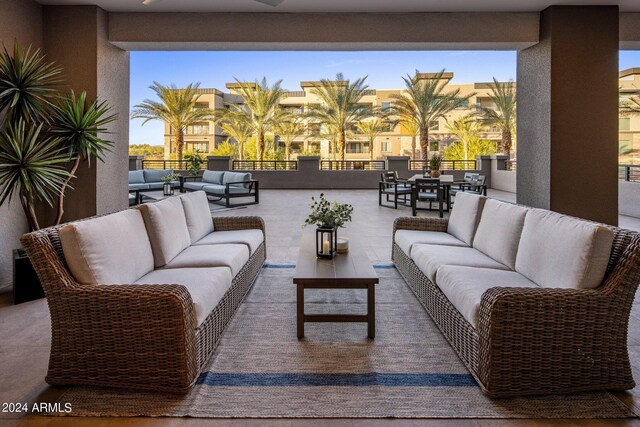 view of patio with an outdoor hangout area