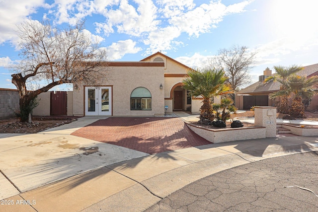 view of front of house with french doors