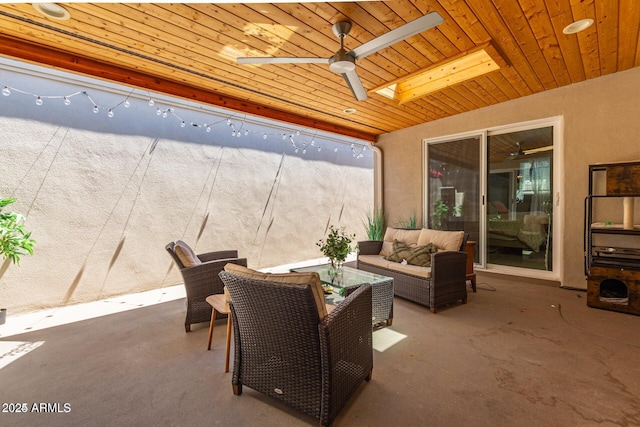 5913 E Thomas Rd, Scottsdale, AZ 85251 - view of patio / terrace with an outdoor hangout area and a ceiling fan