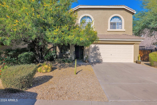 view of front facade with a garage