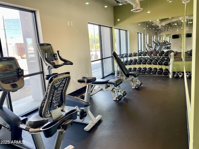 gym featuring plenty of natural light