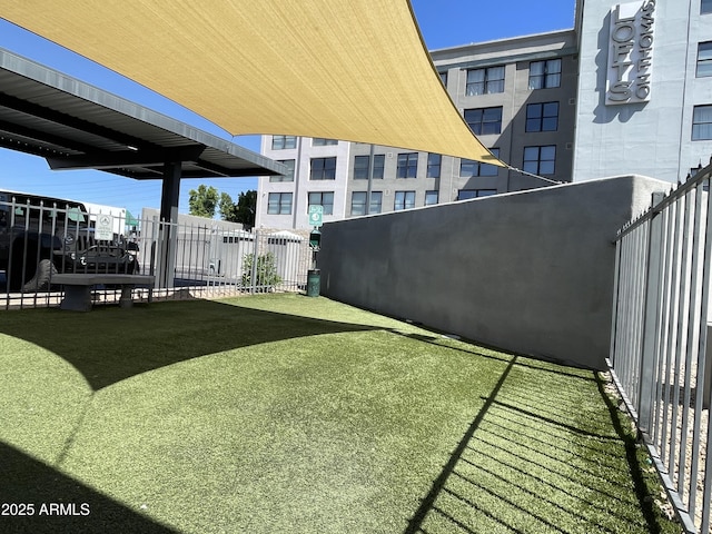 view of yard with fence
