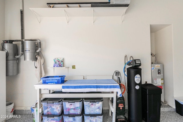 interior space featuring water heater