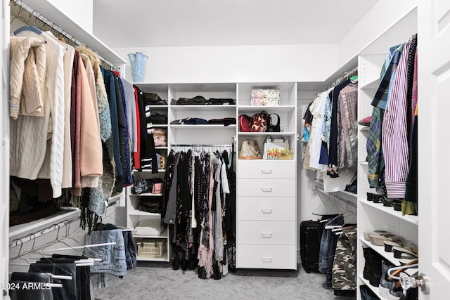 spacious closet with carpet floors