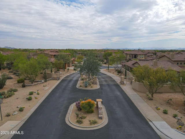aerial view with a residential view