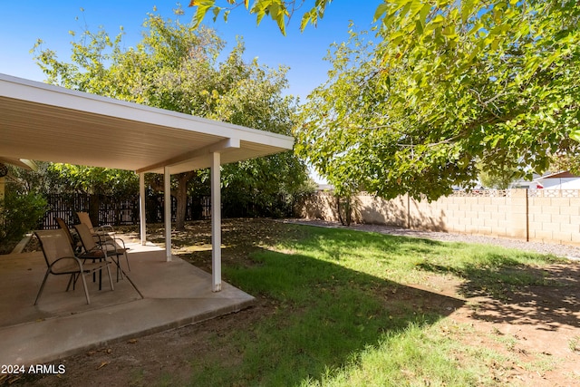 view of yard with a patio