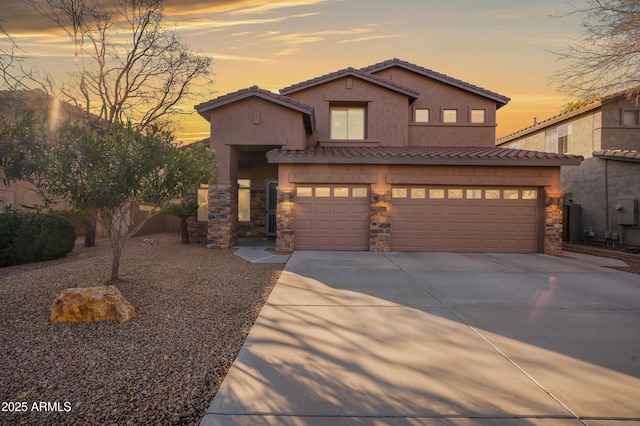 view of front of home featuring a garage