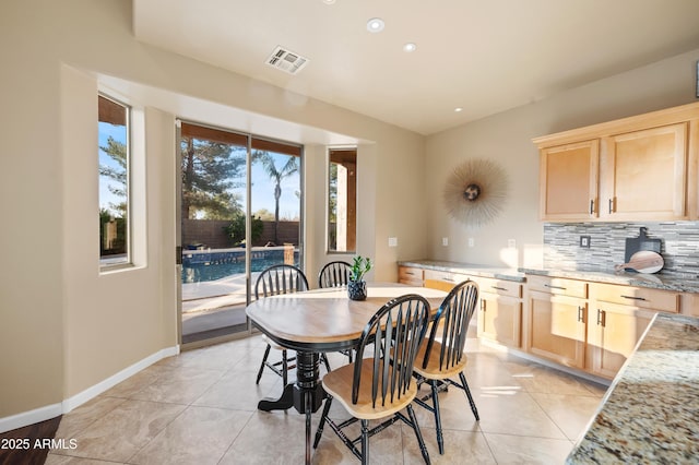 view of tiled dining room