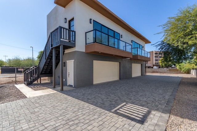 view of home's exterior with a garage