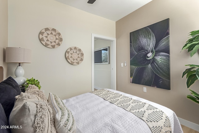 bedroom featuring hardwood / wood-style flooring