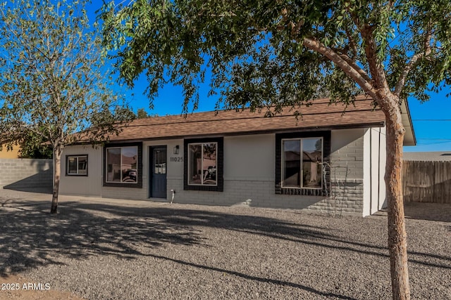 11025 E Cholla Rd, Mesa, AZ 85207 - ranch-style home with a shingled roof and brick siding