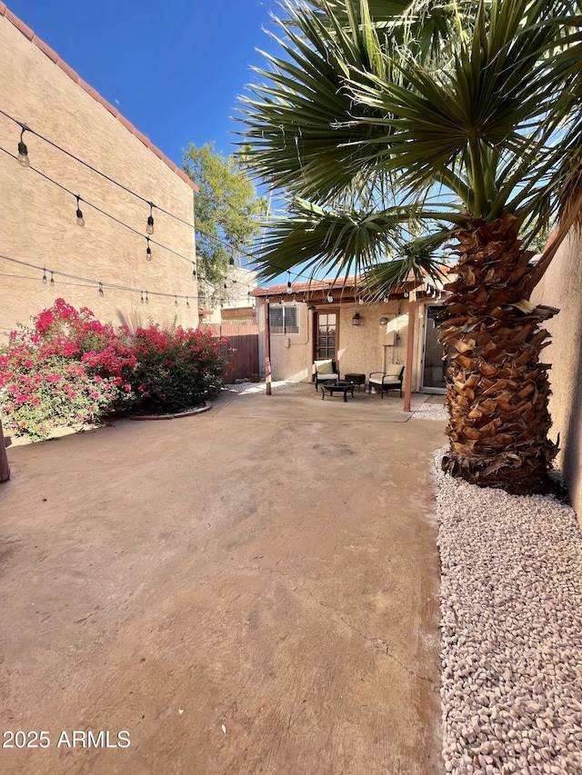 view of yard with a patio area