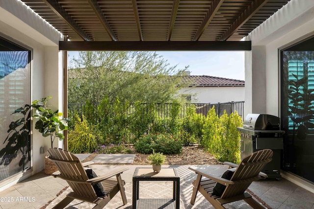 view of patio / terrace featuring a grill