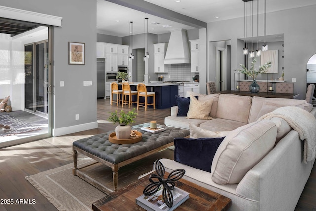 living room featuring hardwood / wood-style flooring