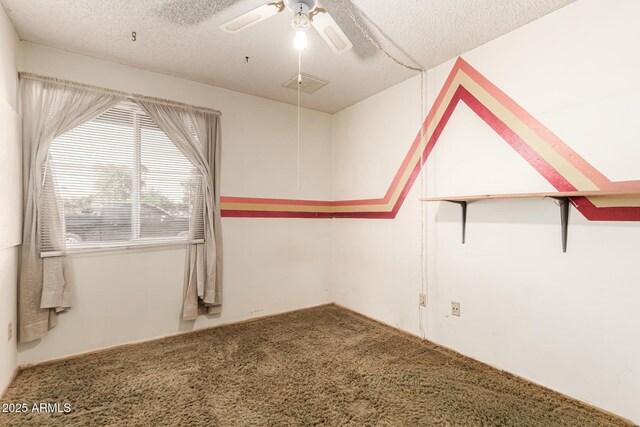 4343 E Union Hills Dr, Phoenix, AZ 85050 - unfurnished room with a textured ceiling, a ceiling fan, and carpet floors