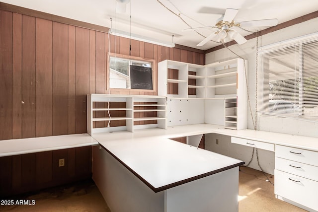4343 E Union Hills Dr, Phoenix, AZ 85050 - unfurnished office featuring wooden walls and a ceiling fan