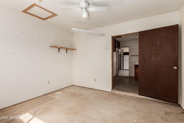 4343 E Union Hills Dr, Phoenix, AZ 85050 - empty room featuring unfinished concrete flooring and attic access
