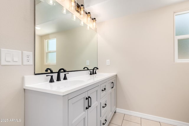 8124 N 45th Ave, Glendale, AZ 85302 - bathroom with double vanity, baseboards, and tile patterned flooring