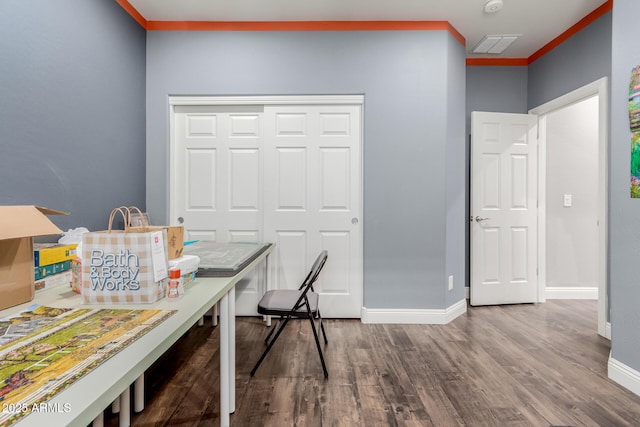 10738 W Rowel Rd, Peoria, AZ 85383 - office space featuring wood finished floors, ornamental molding, and baseboards