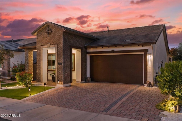 view of front of home featuring a garage