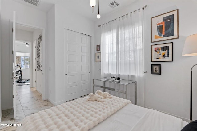 bedroom with a closet